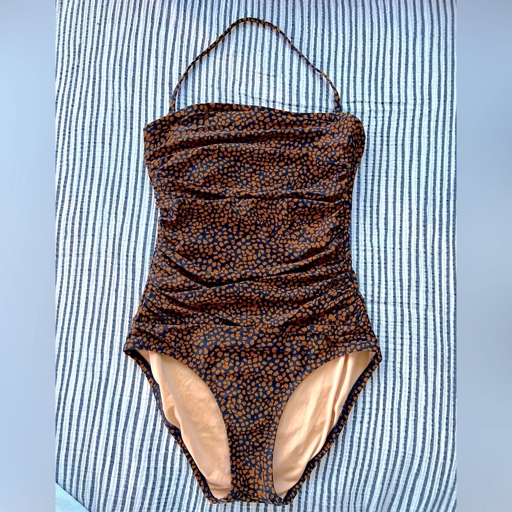 J.Crew ruched bandeau one piece